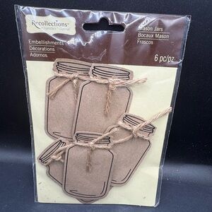 5/$25 NWT Recollections Mason Jar Embellishments- 6 piece
